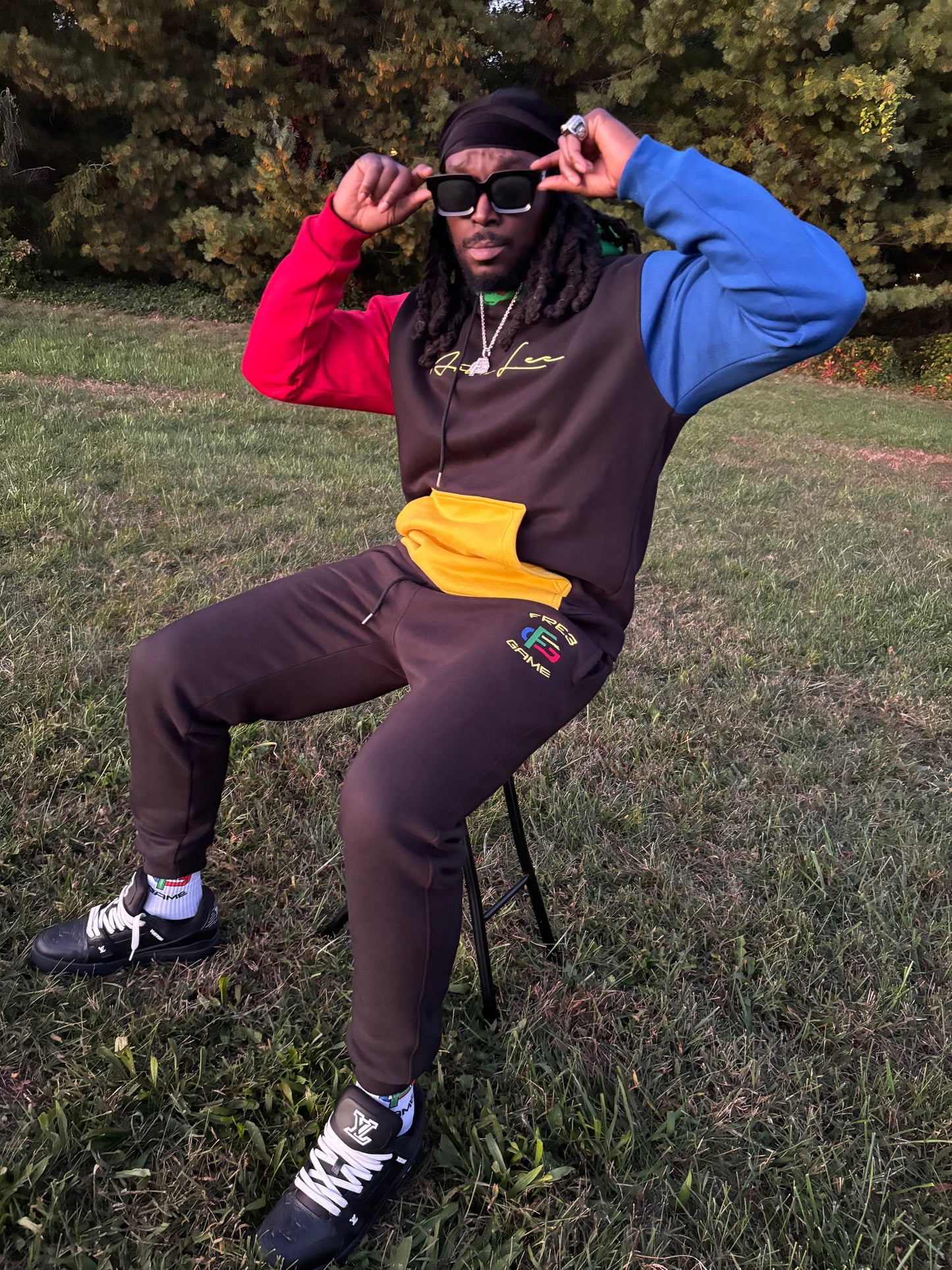 Freegame x Artiz Lee Colorblock Hoodie Set